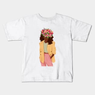 Tulip Girl Illustration 2 Kids T-Shirt